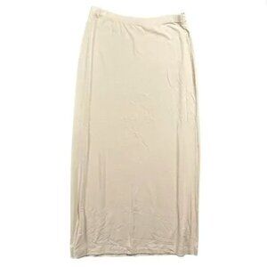 J. Crew Maxi Pencil Skirt Sz L Tan Soft Stretchy Cottagecore Staple Neutral USA